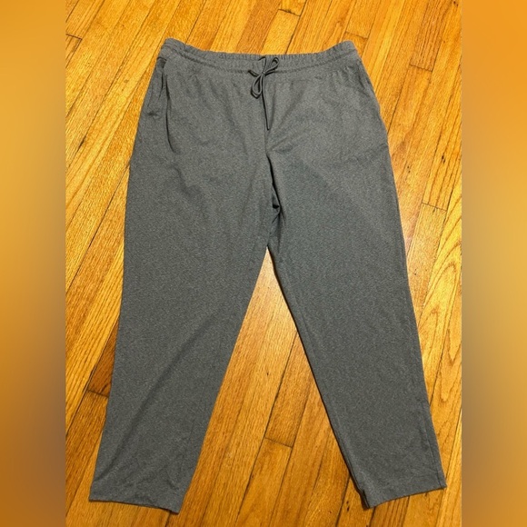 J. Jill Fit SZ L  Black Grey Drawstring Waist Lounge Pants Cropped Lightweight - Picture 1 of 9